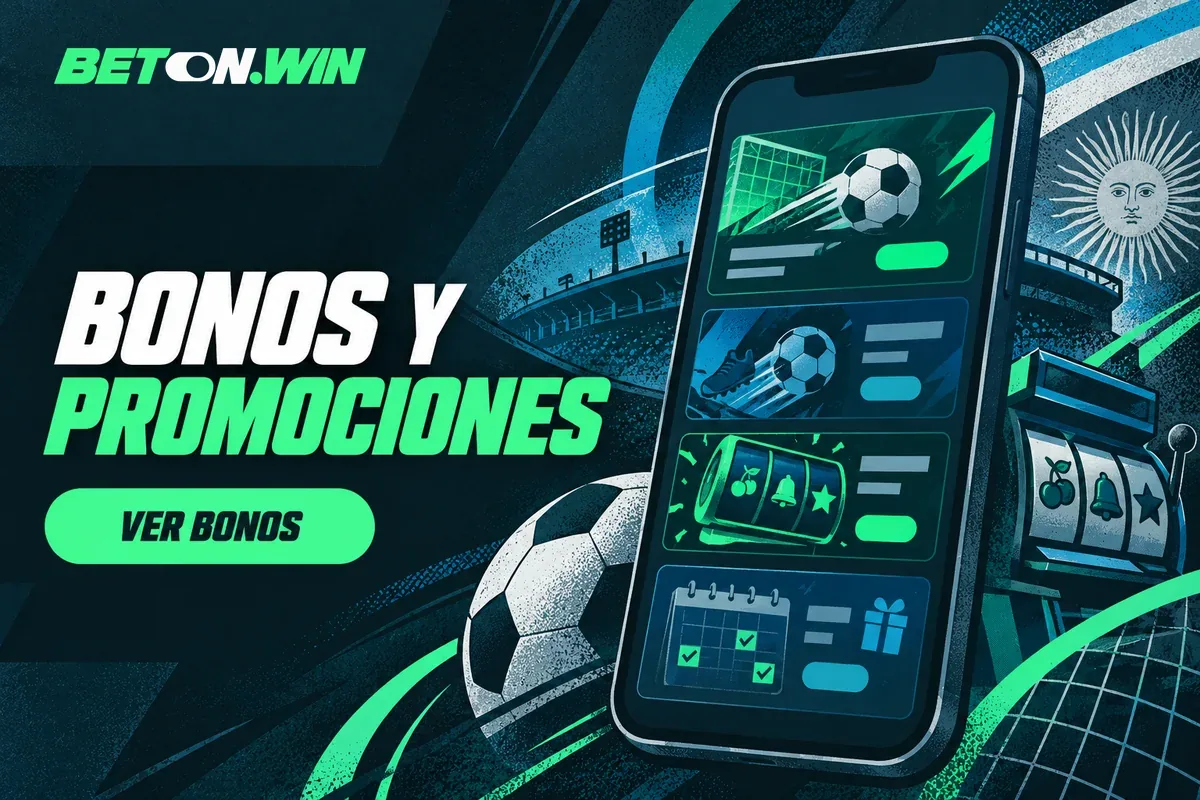 Promociones deportivas y giros gratis en una pantalla
