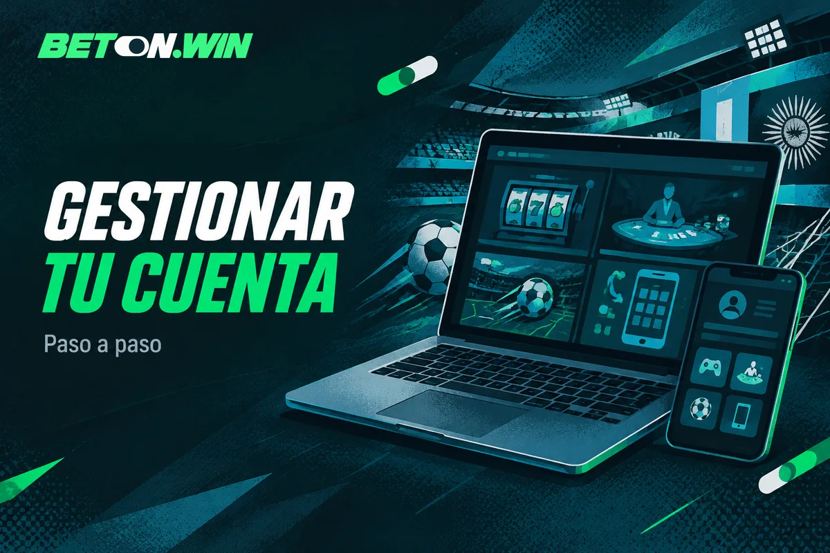 Panel de cuenta con juegos, apuestas y acceso móvil