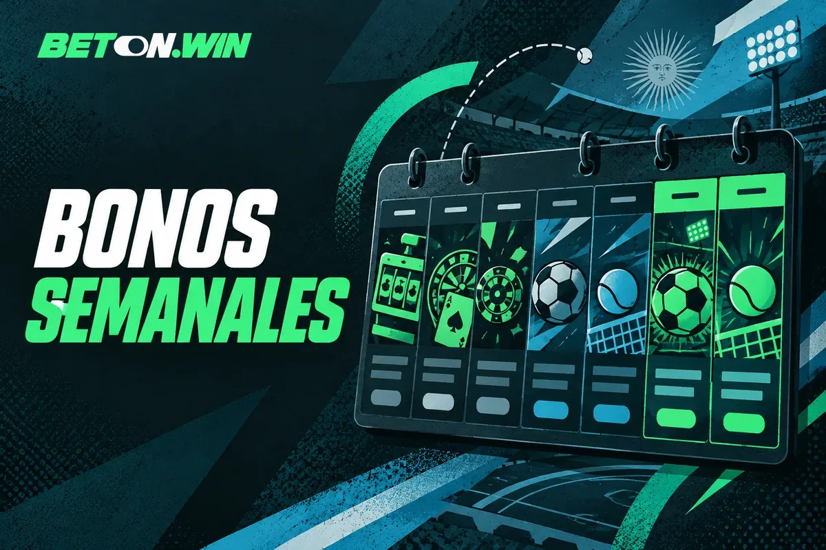 Calendario semanal con promociones de casino y deportes