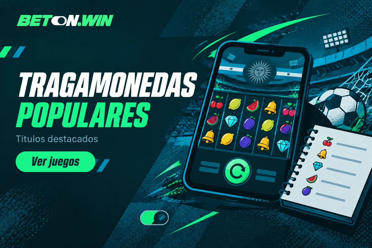 Celular con tragamonedas y una lista de títulos