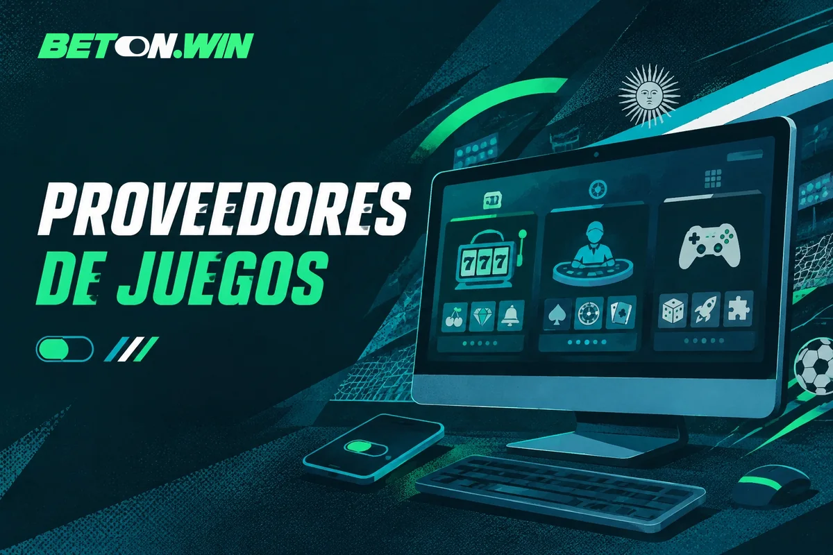 Monitor con un directorio visual de proveedores de juegos