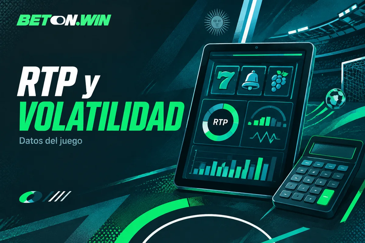 Panel de estadísticas con RTP, volatilidad y gráfico