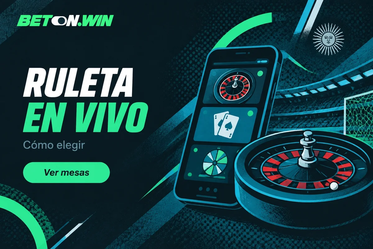 Menú de casino con categorías y una ruleta de mesa