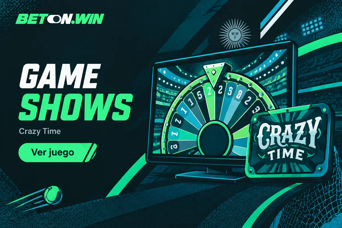Pantalla de game show con ruleta numerada y título