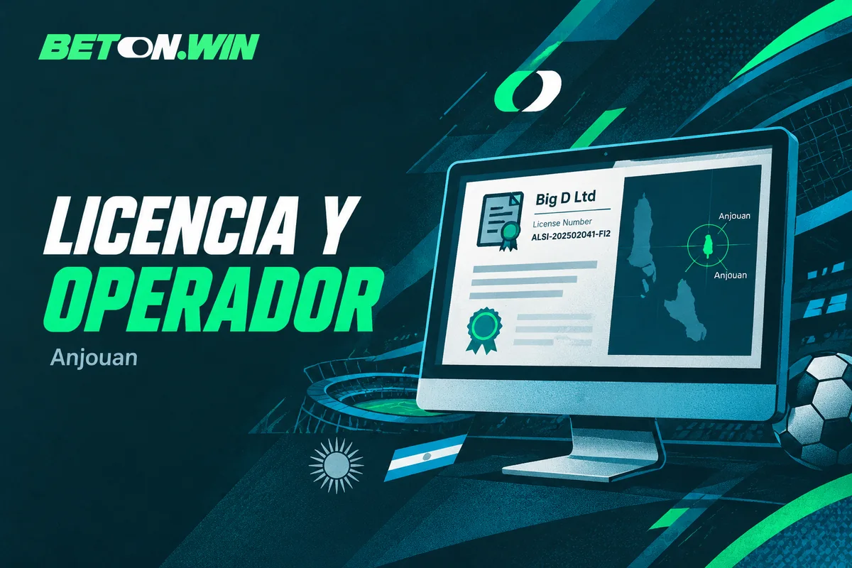 Licencia simulada junto a mapa de Anjouan