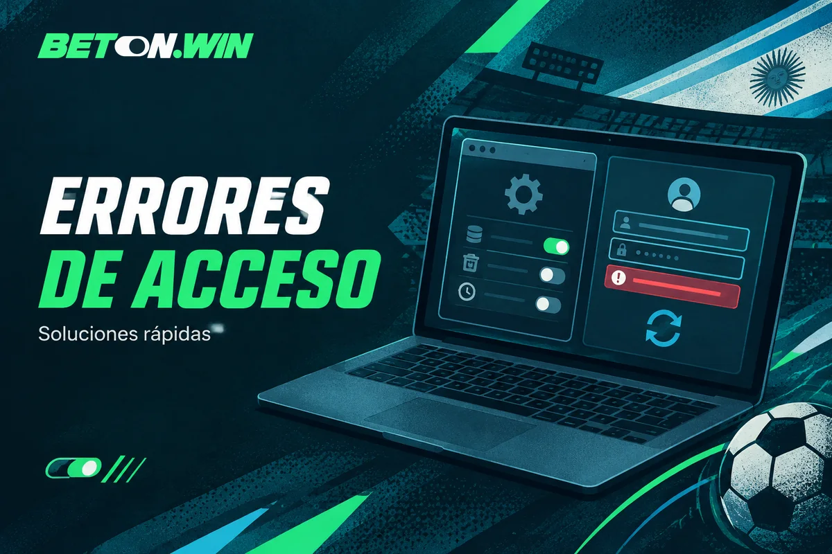Laptop muestra ajustes de caché y error de acceso