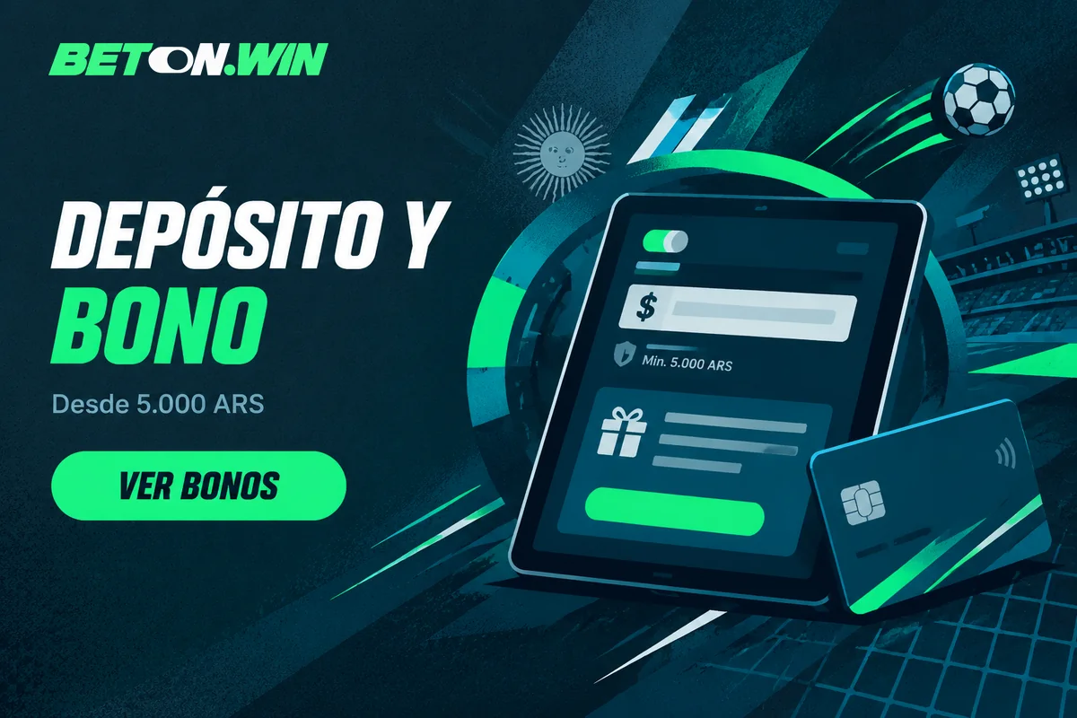 Formulario de depósito con mínimo y condiciones del bono